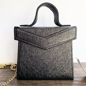 NWT Vegan Small Black Square Crossbody Bag